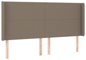vidaXL Κρεβάτι Boxspring με Στρώμα Taupe 200x200 εκ. Υφασμάτινο