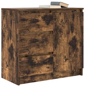 Συρταριέρα με Συρτάρια Καπνιστή Δρυς 71x35x65 εκ. Επεξ. Ξύλο - Καφέ