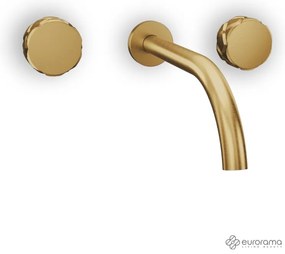 Eurorama Eletta Chester Light Gold Brushed Μπαταρία Νιπτήρα Εντοιχισμού 3 οπών