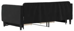 vidaXL Καναπές Κρεβάτι Συρόμενος Μαύρο 90x190 εκ. Βελούδο &amp; Συρτάρια