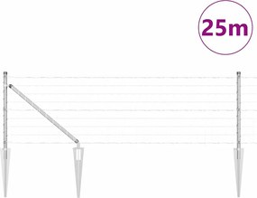 vidaXL Τεντώτο με στήριγμα Ασημί 0,6 x 25 μ Ατσάλι