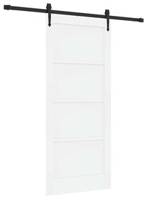 vidaXL Συρόμενη Πόρτα Λευκό και μαύρο 86 x 198.5 cm
