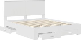 vidaXL Σκελετός Κρεβατιού Λευκό 160 x 200 cm Επεξεργασμένο ξύλο