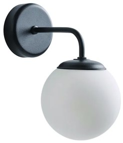 Απλίκα Φωτιστικό Τοίχου 1xG9 Οπάλ Γυαλί Φ13cm Arkolight-710-3/1-Μαύρο 710-3/1