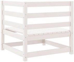 vidaXL Καναπέδες Κήπου Γωνιακοί 2 τεμ. Λευκοί από Μασίφ Ξύλο Πεύκου