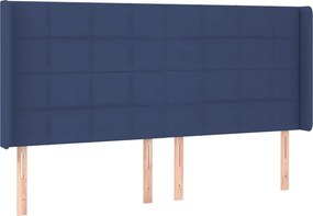 vidaXL Κρεβάτι Boxspring με Στρώμα &amp; LED Μπλε 160x200 εκ. Υφασμάτινο