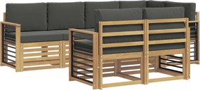 vidaXL Σειρά Καναπέ Εξωτερικού 7 pcs Άσπρο και Ανθρακί