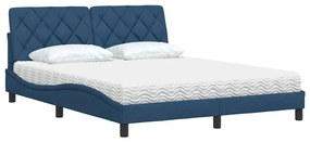 vidaXL Κρεβάτι Μπλε 160x200 εκ. Υφασμάτινο