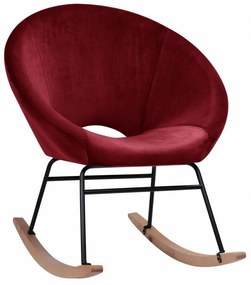 Πολυθρόνα Κουνιστή Paulina HM8399.06 76X86X76cm Red Velvet, Wood