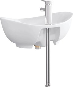 vidaXL Νιπτήρας μπάνιου Χρωμέ 59 x 35 x 21 cm Κεραμικό