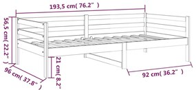 Καναπές Κρεβάτι Καφέ Μελί 90 x 190 εκ. από Μασίφ Ξύλο Πεύκου - Καφέ