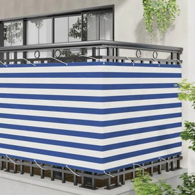 vidaXL Οθόνη Μπαλκονιού Μπλε και άσπρο 120 x 200 cm