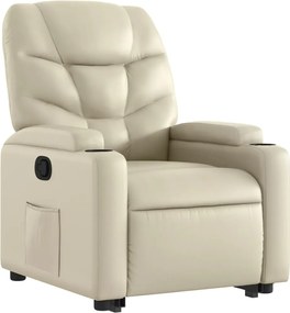 vidaXL Πολυθρόνα Ανακλινόμενη με Ανύψωση Κρεμ από Συνθετικό Δέρμα
