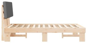 vidaXL Σκελετός Κρεβατιού με Επενδεδυμένο Κεφαλάρι Σκούρο Γκρι