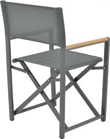 Πολυθρόνα σκηνοθέτη Mabu pakoworld ανθρακί αλουμίνιο 56x48x86εκ