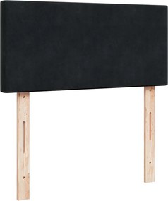 vidaXL Κρεβάτι Boxspring με Στρώμα Μαύρο 80 x 200 εκ. Βελούδινο