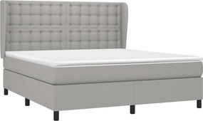 vidaXL Κρεβάτι Boxspring με Στρώμα Αν. Πράσινο 160x200εκ Υφασμάτινο