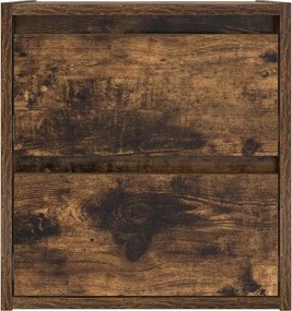 vidaXL Κομοδίνο Επιτοίχιο Καπνιστή Δρυς 38x34x40 εκ.