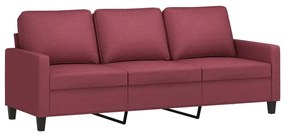 Καναπές Τριθέσιος Μπορντό 180 εκ. Υφασμάτινος - Κόκκινο