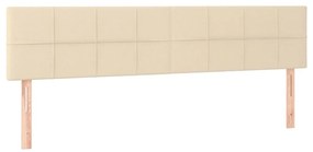 Κεφαλάρι Κρεβατιού LED Κρεμ 180x5x78/88 εκ. Υφασμάτινο - Κρεμ