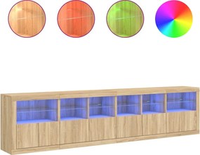 vidaXL Μπουφές με LED Sonoma Δρυς 283 x 37 x 67 εκ.
