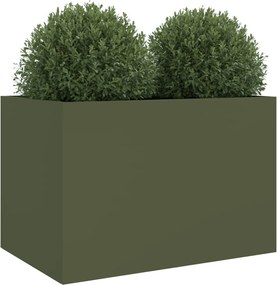 vidaXL Ζαρντινιέρα Λαδί 62x47x46 εκ. από Χάλυβα