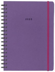 Next ημερολόγιο 2025 Natural ημερήσιο σπιράλ μωβ με λάστιχο 12x17εκ.  τμχ.
