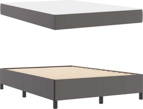 vidaXL Σκελετός Κρεβατιού με στρώμα Γκρι 140 x 200 cm ύφασμα