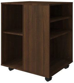 vidaXL Ντουλάπι Με Ροδάκια Καφέ Δρυς 60 x 53 x 72 εκ. Επεξεργ. Ξύλο