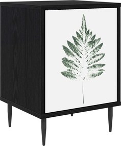 vidaXL Κομοδίνο HANAU Μαύρη Δρυς 36 x 33 x 51 εκ. Επεξεργασμένο Ξύλο