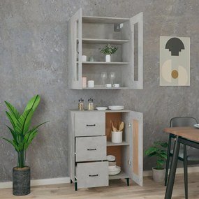vidaXL Ντουλάπι Γκρι Σκυροδέματος 69,5x34x180 εκ. Επεξεργασμένο Ξύλο