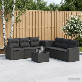 vidaXL Σετ Καναπέ 8 τμχ. Μαύρο 55 x 55 x 37 εκ Πολυ-ρακί και Χάλυβας