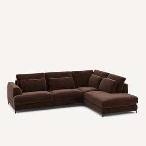 Γωνιακός καναπές-κρεβάτι, δεξιός, βελούδο chenille, Marsile