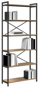 vidaXL Βιβλιοθήκη artisan δρυς 80 x 30 x 188 εκ Επεξεργασμένο ξύλο