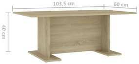 vidaXL Τραπεζάκι Σαλονιού Sonoma Δρυς 103,5 x 60 x 40 εκ. Μοριοσανίδα