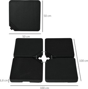 Βάση ομπρέλας Βάρος ομπρέλας 4 μερών, βάση ομπρέλας για πρόβολο ομπρέλα άμμο/νερό έως 60/70 κιλά