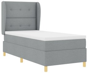 vidaXL Κρεβάτι με Στρώμα Φωτεινό Γκρι 100x200 εκ. Ύφασμα