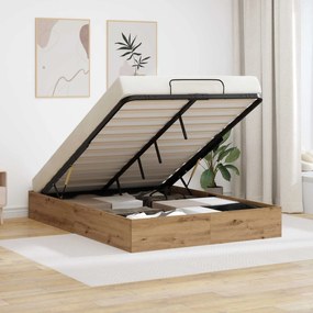 vidaXL Κρεβάτι Οθωμανικού Τύπου Τεχνίτικη Δρυς 135 x 190 cm