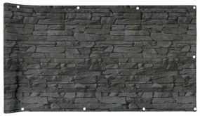vidaXL Περίφραξη Μπαλκονιού Σχέδιο Ledge Stone Γκρι 600x90 εκ. PVC