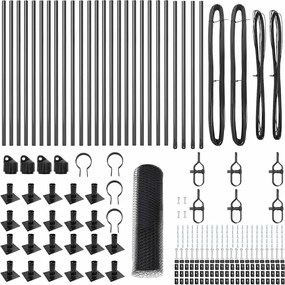 vidaXL Στύλος Περιφράξεων Γκρι 50 x 1 μ (25 χλστ. πλέγμα)