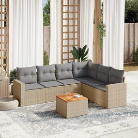 vidaXL Patio Sofa Set 6-θέσια Μικτό μπεζ και γκρι