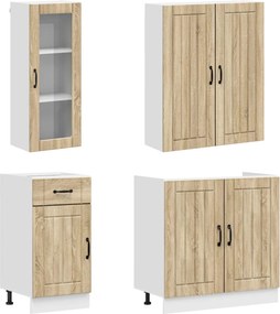 vidaXL Μονάδα κουζίνας LUCCA 8 pcs Sonoma Δρυς Επεξεργασμένο Ξύλο