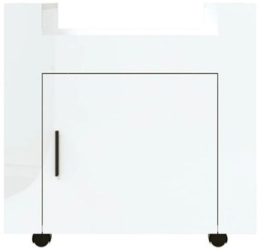 vidaXL Τρόλεϊ Γραφείου Γυαλ. Λευκό 60x45x60 εκ. από Επεξεργασμένο Ξύλο