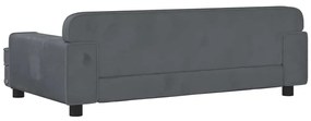 vidaXL Κρεβάτι Σκύλου Σκούρο Γκρι 90 x 53 x 30 εκ. Βελούδινο