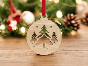 Intra απο ξύλο plywood 3mm-4mm πάχος – Διακοσμητική μπάλα Χριστουγεννιάτικου Δέντρου 25x30 cm INTRAVECTRY-MY545285