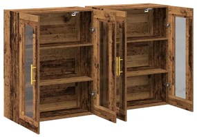 vidaXL Επιτοίχιο ντουλάπι 2 pcs Παλαιό ξύλο 69.5 x 34 x 90 εκ.