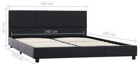 vidaXL Πλαίσιο Κρεβατιού Μαύρο 140 x 200 εκ. από Συνθετικό Δέρμα