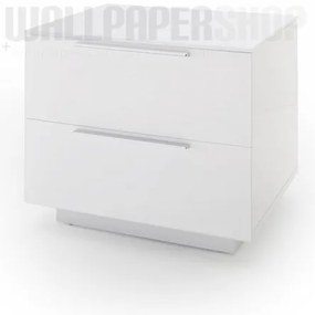 Κομοδίνο Λευκή Λάκα 50x40x40