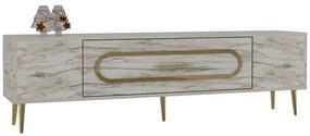 Έπιπλο Τηλεόρασης Dekop 475OLV3029 150x29,6x48,2cm Marble Effect White-Gold