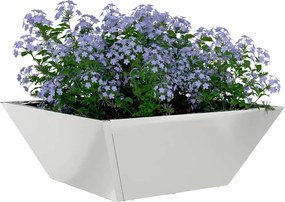 vidaXL Γλάστρα Κήπου Ασημί 40 x 40 x 15 cm Επικαλυμμένος Χάλυβας